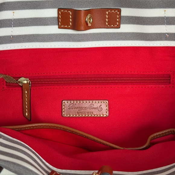Dooney & Bourke Striped Pink and Gray Tote Bag - Picture 3 of 5